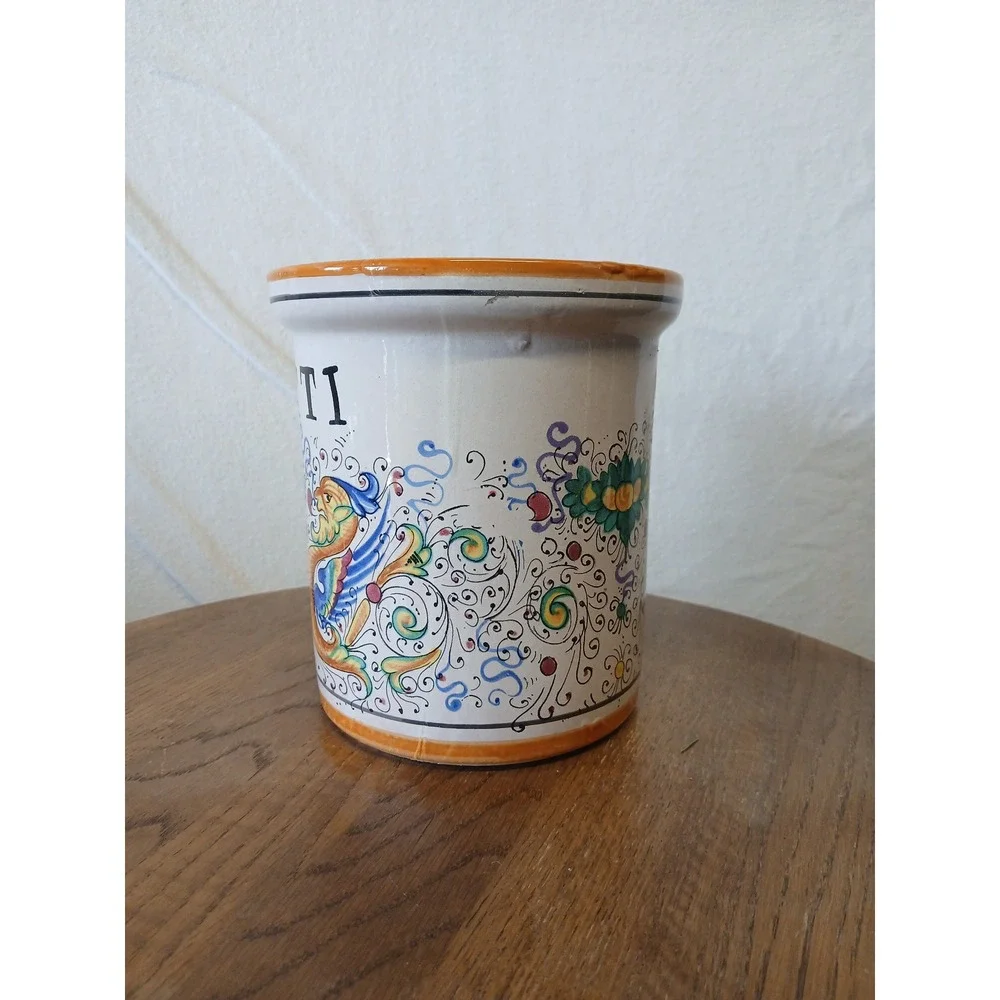 Biscotti Italian pottery jar colorful handmade
